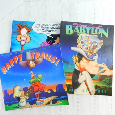 Bloom County Outland Books, Berkeley Breathed Comic Strip Paperback Lot of 3 EUC