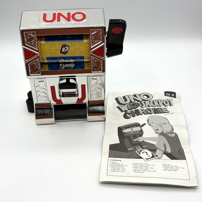 Mattel UNO Wild Jackpot Chrome Game Slot Machine Only 2015 Works Rare