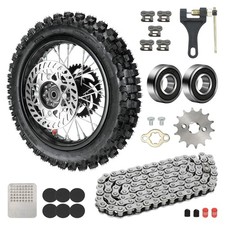 12'' Rear Wheel 80/100-12 3.00-12 Dirt Bike Tire and Inner Tube Assembly for ...