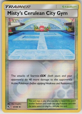 Pokemon TCG Misty's Cerulean City Gym Uncommon Reverse Holo Hidden Fates 61/68