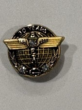 Vintage Boeing Company 30 Year Service Tie Tack Lapel Pin 1/10 10K Gold Diamond