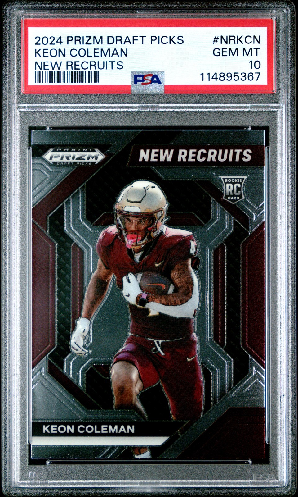 Keon Coleman Panini Prizm Draft Picks New Recruits #NRKCN Base