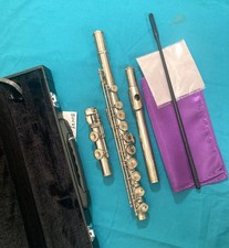 Bundy-Nickel Plated Student Flute-Overhauled-Made in USA c.1970-with New Case 