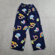 Vtg Breeches Pants Womens 2 Blue Bon Voyage Cruise Print High Rise Rayon 90s