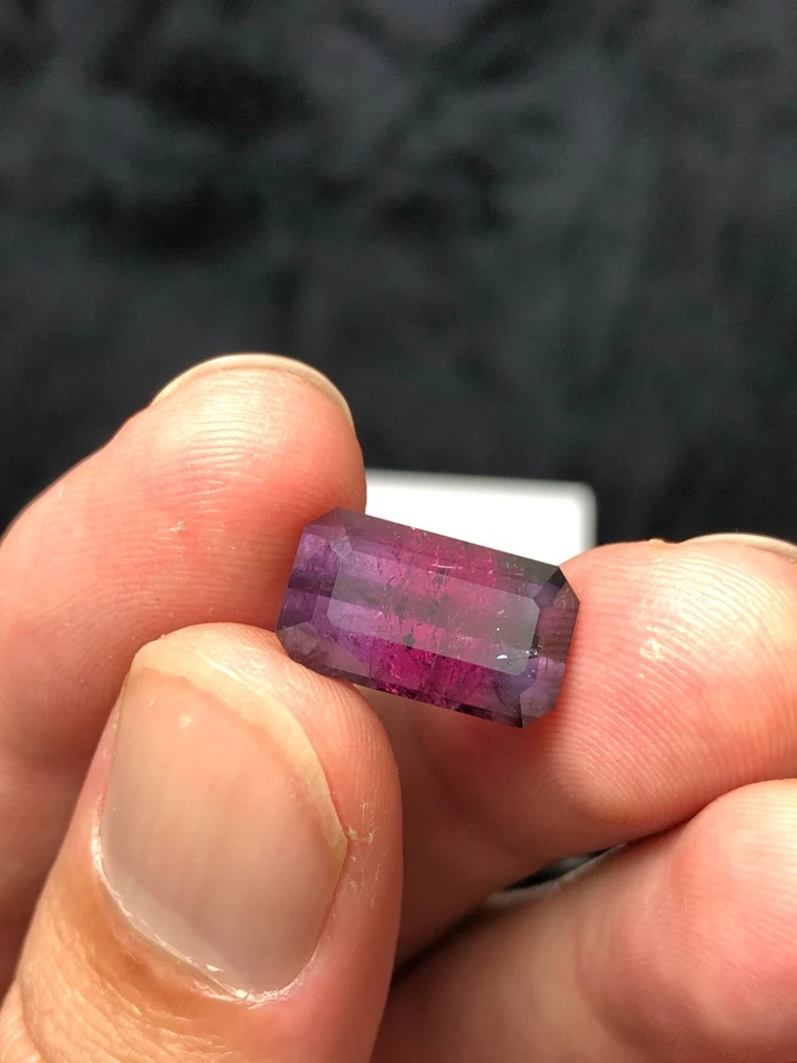Tri-Color Tourmaline Gemstone: Emerald Cut, Afghanistan Origin, 9.3 Carats - Image 3 of 4