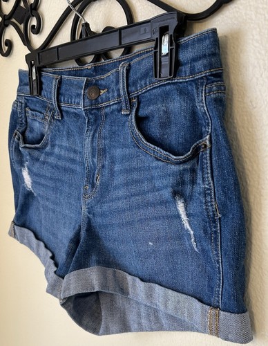 OLD NAVY BOYFRIEND PANTALONCINI DENIM JEANS BLU INVECCHIATO TAGLIA 6 - Foto 2 di 7
