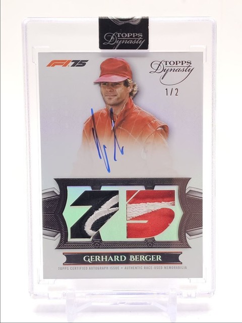 GERHARD BERGER 2025 TOPPS DYNASTY F1 LEGENDARY PATCH SILVER AUTO 1/2 Q1977