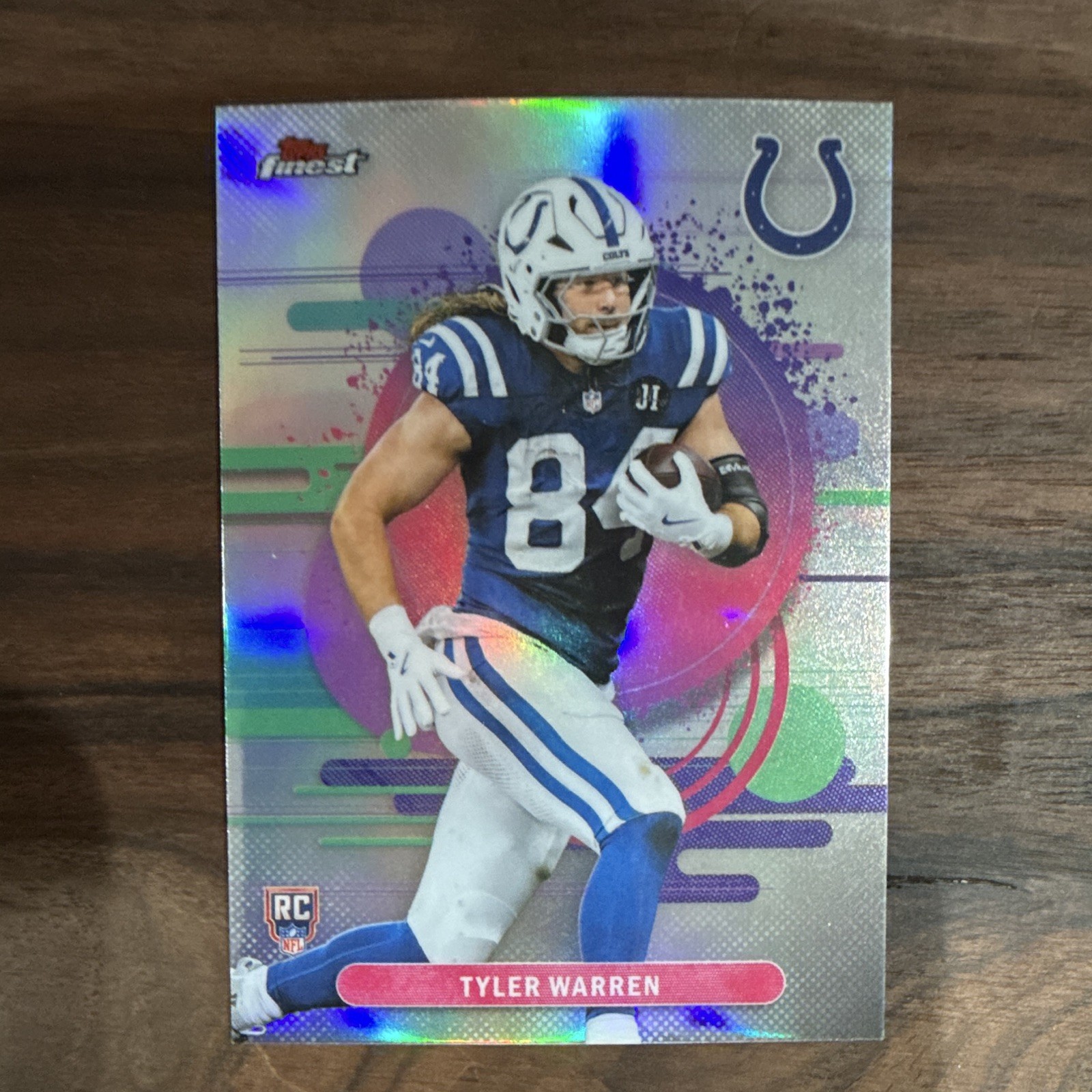 Topps Topps Finest 2025 Tyler Warren Colts NFL Rookie Uncommon Refractor #120