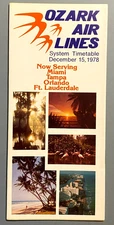 Ozark Air Lines Timetable Effective December 15, 1978