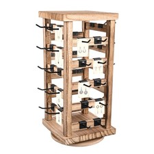 Wood Rotating Jewelry Storage Display, Rotating Jewelry Stand Earring Keychai...