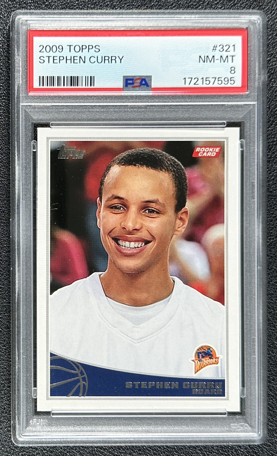 STEPHEN CURRY PSA 8 2009 TOPPS #321 ROOKIE CARD RC WARRIORS NM-MT 7595 view 1