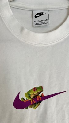 Nike Red Eyes Tree Frog Purple Swoosh White T-Shirt Men s Size XS