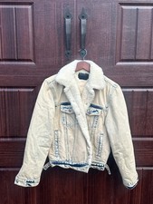 proenza schouler tie dye denim jacket with sherpa lining size XS