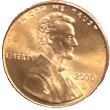 2000 D Lincoln Memorial Cents BU *MS* *High grade Potential *