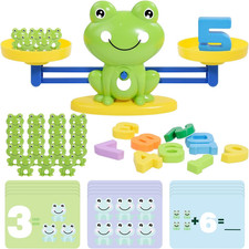 Frog Balance Scale Toy, Number Counting Blocks Games, Montessori Math Games for