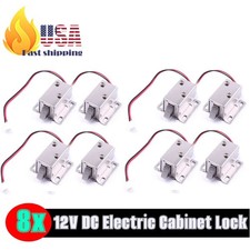 8 x 12V DC Cabinet Drawer Electric Door Lock Assembly Solenoid Lock 27x29x18mm