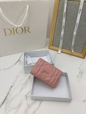 Dior Caro Glycine S4206UHNN Light Pink Quilted Leather CD Logo Wallet