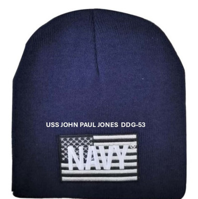 USS JOHN PAUL JONES  DDG-53  *SKULL CAP/HAT EMBROIDERED. NAVY OFFICIAL LICENSE