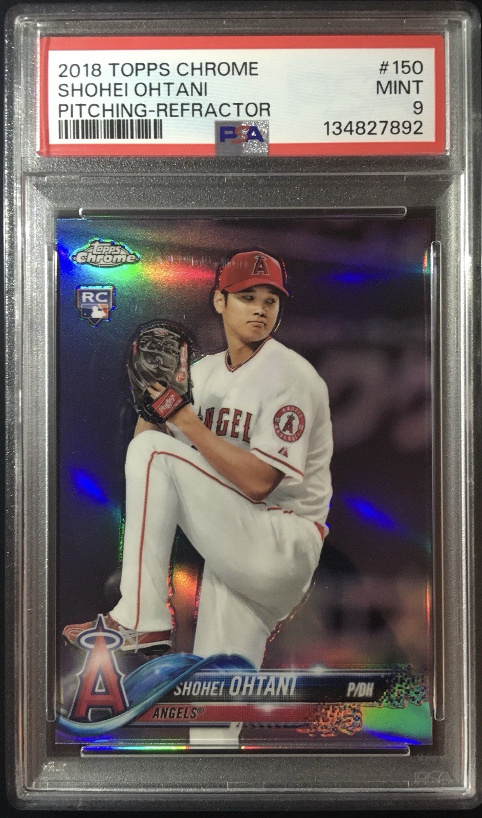 2018 Shohei Ohtani Topps Chrome Refractor Rookie Card #150 PSA 9 Mint