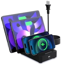 MASBATER 5-Port USB-C Fast Charging Station Multiple Devices iPad Tablet Black