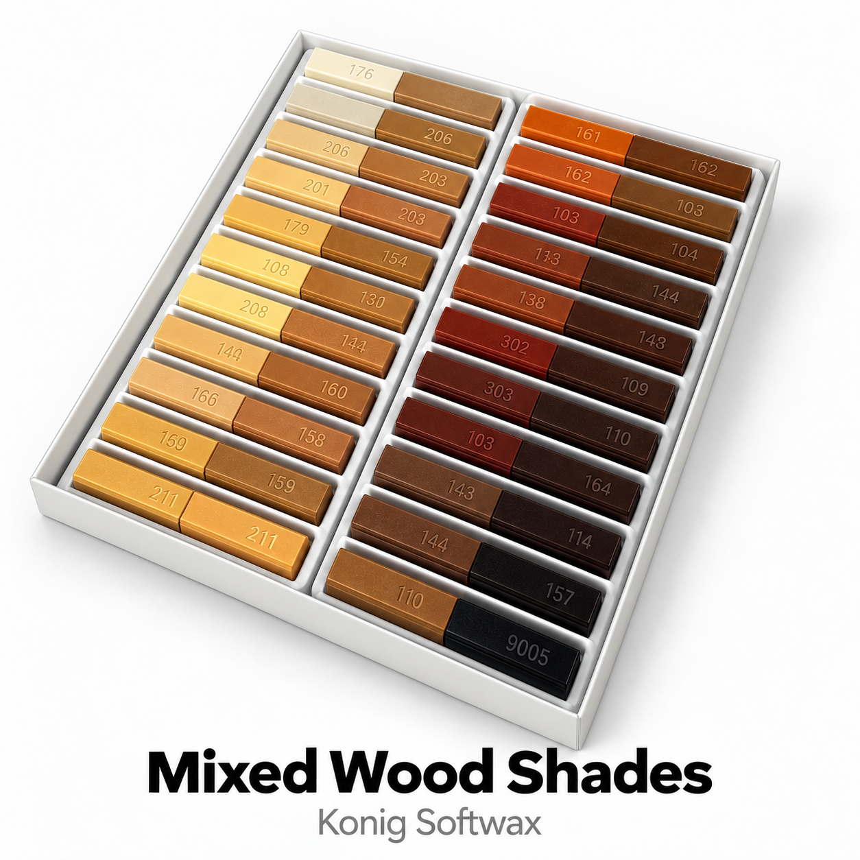 40 Piece Softwax – Furniture & Surface Repair Wax Konig Wood Shades - Image 2