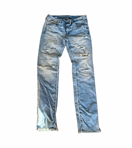American Eagle Outfitters AirFlex+ Men's Slim Light Wash Distressed Blue Jeans