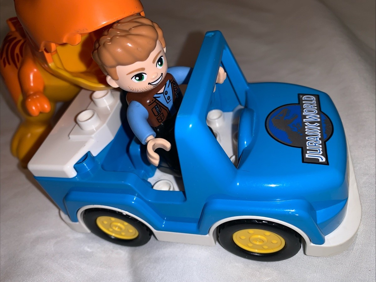 Lego Duplo Jurassic World DINO JEEP w/OWEN GRADY & T REX DINOSAUR