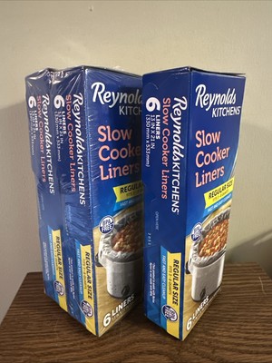 Reynolds Slow Cooker Liners Regular fits 3-8 Quarts 6 Count. 3 Boxes/18 Total Ct