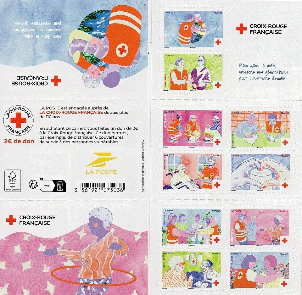 CARNET AA BC 2554 CROIX ROUGE NEUF XX - ETAT LUXE ACTIONS DE LA CROIX-ROUGE - Photo 1/1