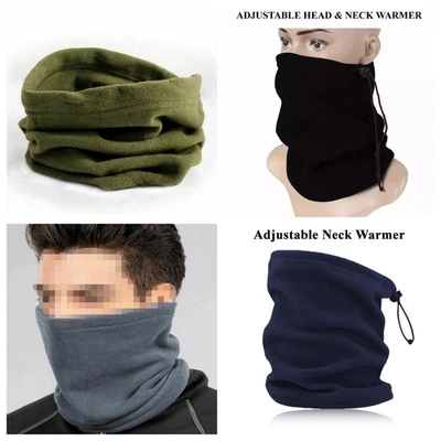 SWIFT WEAR Scaldacollo Pile Nero Invernale Adulti Maschera Snood Sciarpa Tubo Viso Uomo Donna