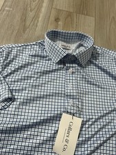 Collars and Co Collar Polo Geometric Pattern Size M Checked