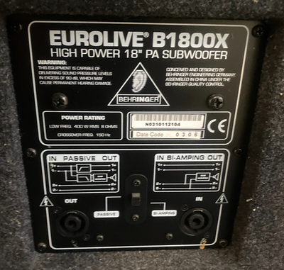 Behringer Eurolive B1800X High POWER 18