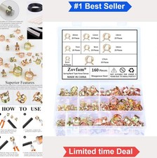160 Piece Spring Hose Clamps 8 Sizes 6mm to 17mm Fuel Line Clamp Kit