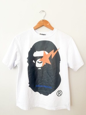 BAPE x Heron Preston Ape Lightning T Shirt White Medium Hypebeast Streetwear