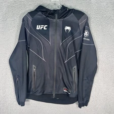 UFC Venum Hoodie Womens Medium Black Walkout Full Zip Performance MMA Jacket