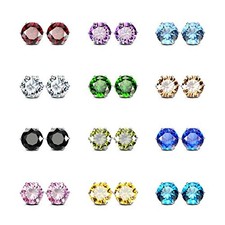 Stud Earrings for Women Girl Stainless Steel Post Earrings Hypoallergenic CZ