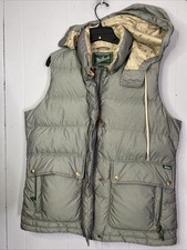 Woolrich Womens Goose Down Puffer Vest Large Removable Hood 23x28 Spruce 18524