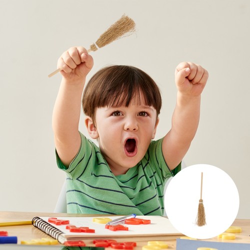 5 Piezas Escoba Mago Volar Halloween Juegos con disfraces utilería decoración en miniatura