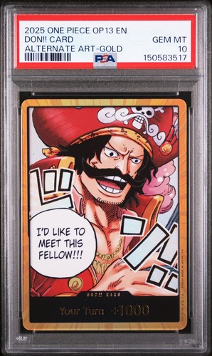 2025 ONE PIECE OP13-CARRYING ON HIS WILL DON!! CARD # ALTERNATE ART-GOLD PSA 10