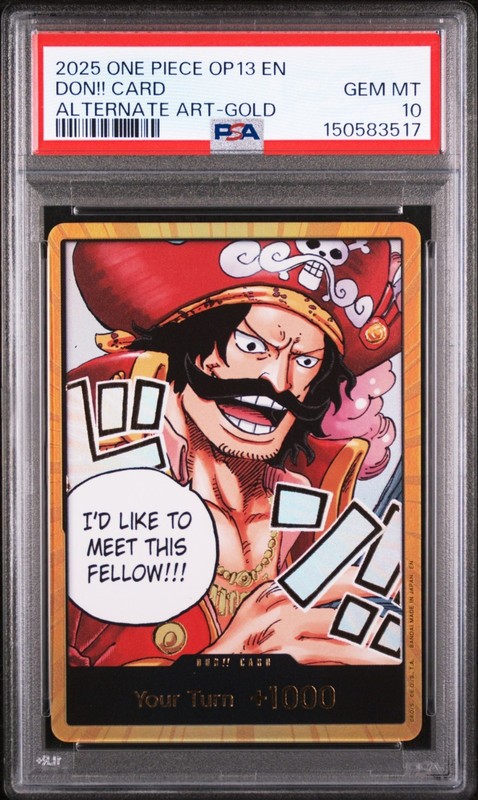2025 ONE PIECE OP13-CARRYING ON HIS WILL DON!! CARD # ALTERNATE ART-GOLD PSA 10