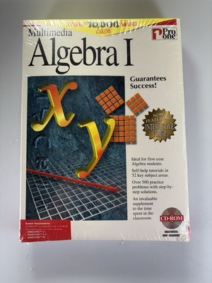 Pro One Multimedia Algebra I 1995 PC CD-ROM IBM Microsoft Windows BIG BOX SEALED