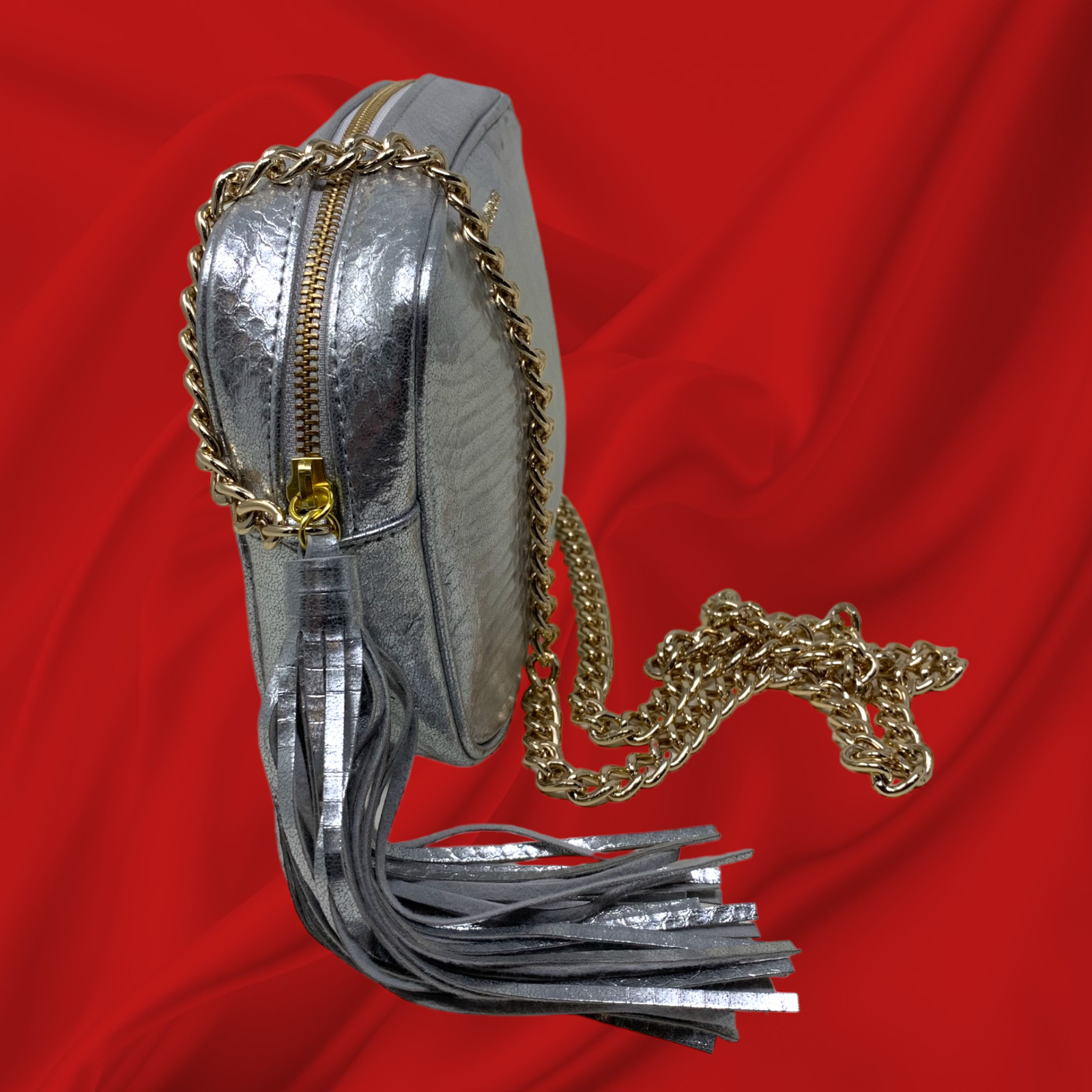 Victoria's Secret Silver Snake Embossed Crossbody… - image 6