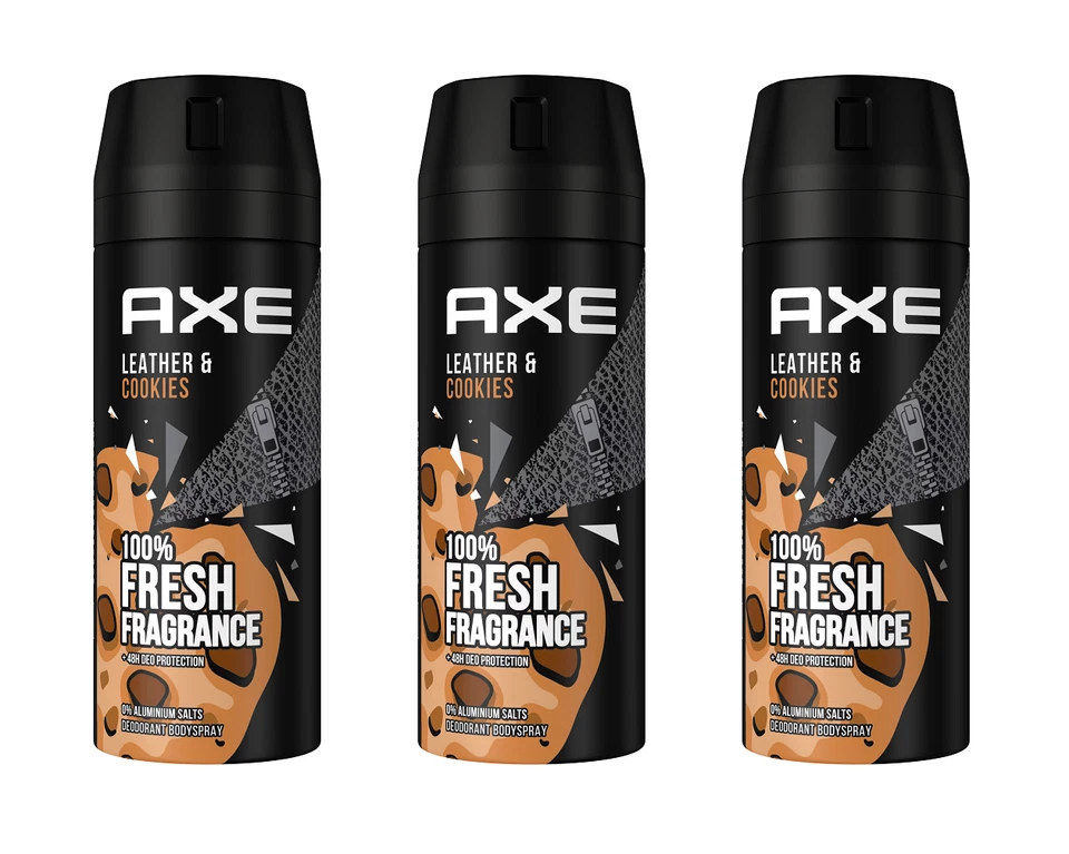 Axe Deospray Leather & Cookies Deodorant Bodyspray , 3x150ml EAN8710447484326
