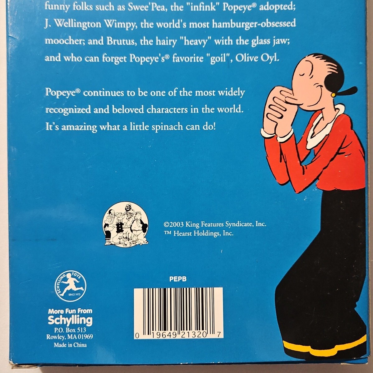 ポパイ パブミラー　KING FEATURES SYNDICATE USA Vintage 2003 King Features Syndicate Popeye The Sailorman