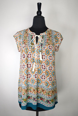Daniel Rain DR2 Geometric Sheer Top Size XS NWT