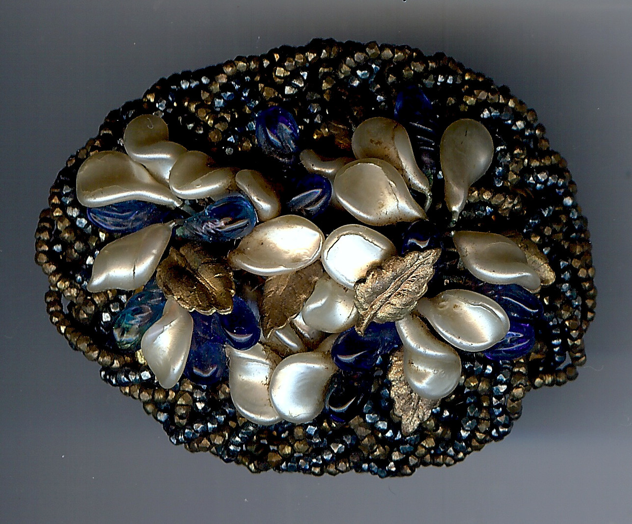 Louis Rousselet LOUIS ROUSSELET VINTAGE FRANCE ORNATE FLORAL BEADED P… - Gem