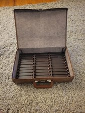 Vintage Brown Faux Leather 30 Tape Cassette Case Holder Storage Carry - Tiawan