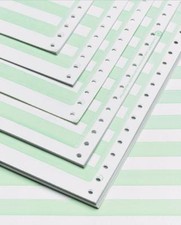Alliance Continuous Paper 14-7/8x11" 1/2" Green Bar 1Pt 20lb 2300/Ctn 50Ctns/PLT
