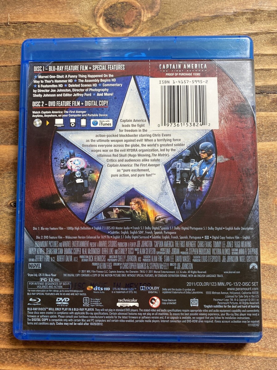 Captain America: The First Avenger (Blu-ray, Not DVD, Digital Not