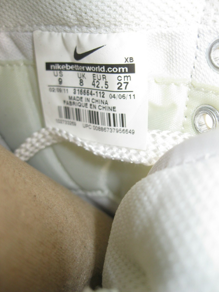 Nike Blazer High TOP SNEAKER 316664-112 White MEN Size 9 | eBay